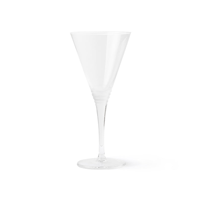 classic v shaped with a straight side glass with a slight crinkling effect at the top of the stem from the Dutch deisgn house of hkliving