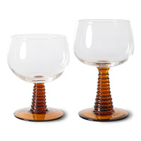 Swirl Wine Glass Low Ochre