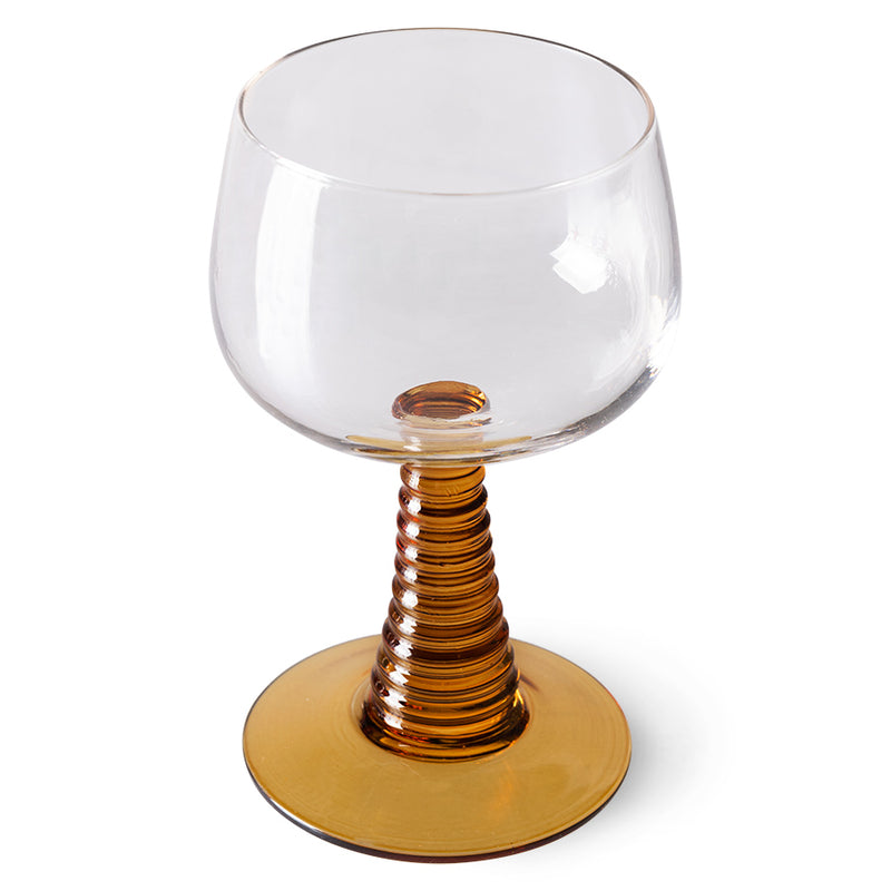 Swirl Wine Glass High Ochre