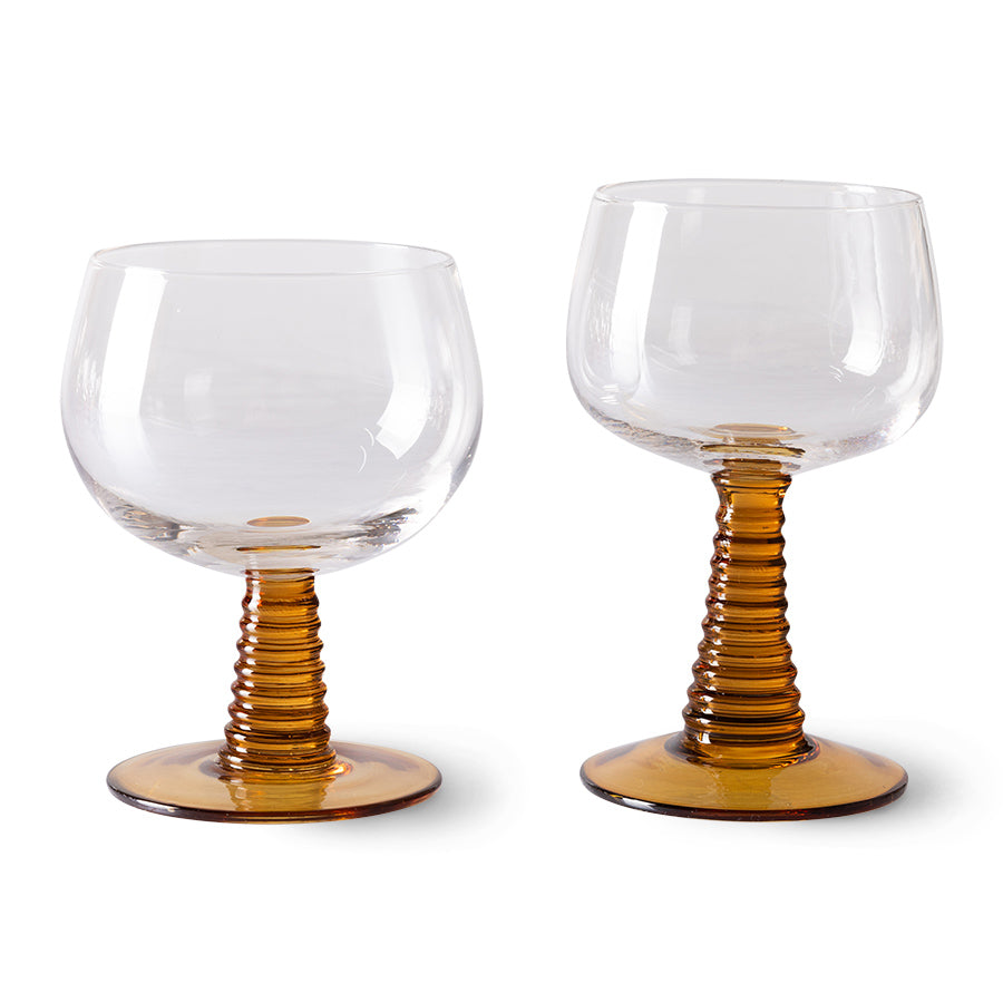 Swirl Wine Glass High Ochre