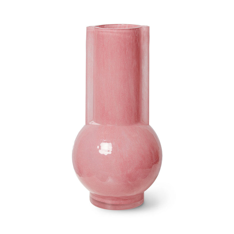 Glass Vase Flamingo Pink by hkliving