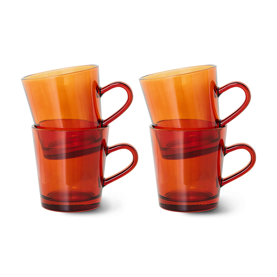 Coffee Cups Amber Brown (set of 4)