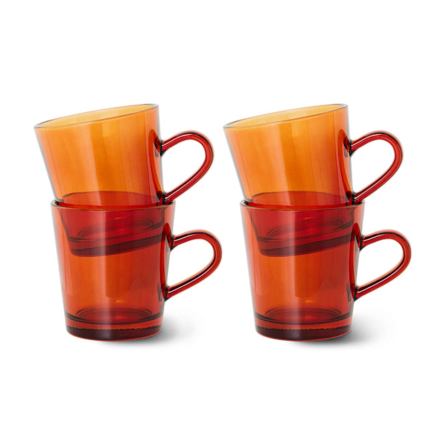 Coffee Cups Amber Brown (set of 4)