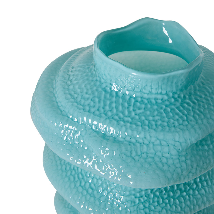 Statement Glass Vase in Blue by HKLIVING, detail view