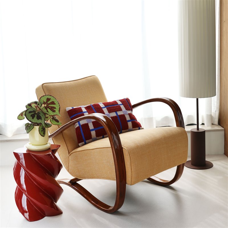 patterned plano cushion by &k adding colour to a modern living space
