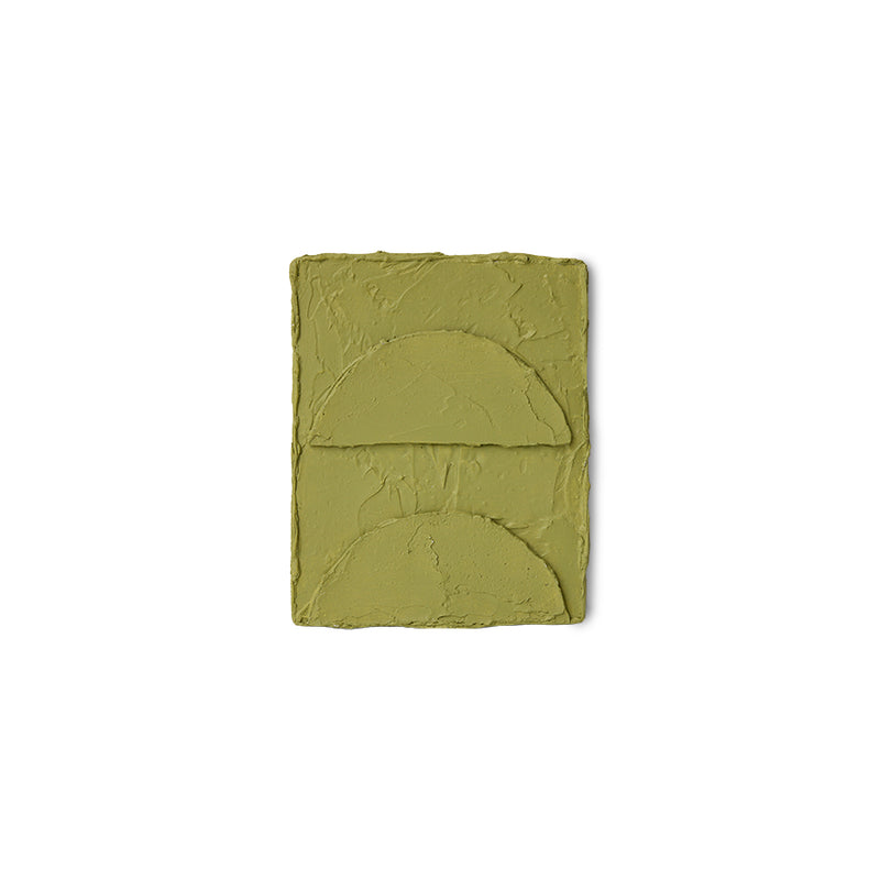 HKLIVING Pocket Exhibit 'Verdant', a sculptural MDF wall piece in rich green with a stacked arch relief, on a plain white background