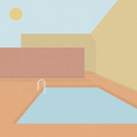 artwork for the california blend from ash and ember that has a pool in an enclosed courtyard