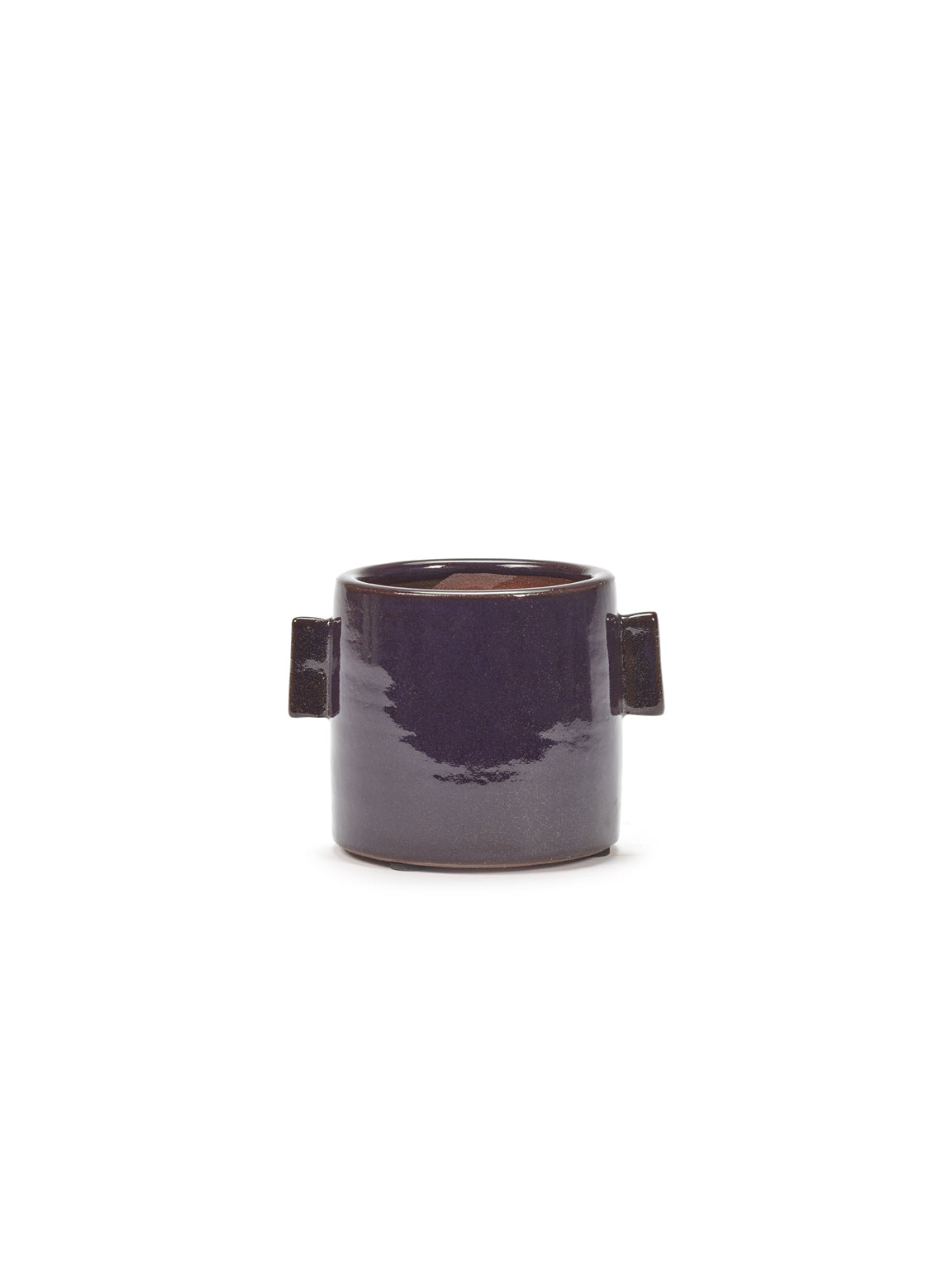 Flower Pot S Glazed Aubergine