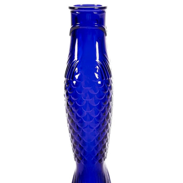 Bottle Cobalt Blue Fish & Fish