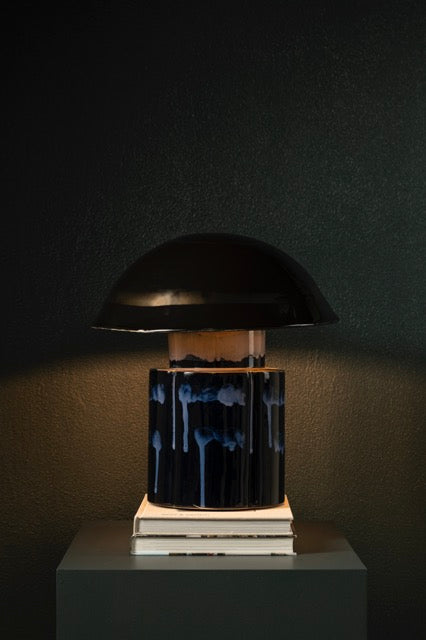 Table Lamp John in Dark Blue by Serax - Stoneware with Reactive Glaze