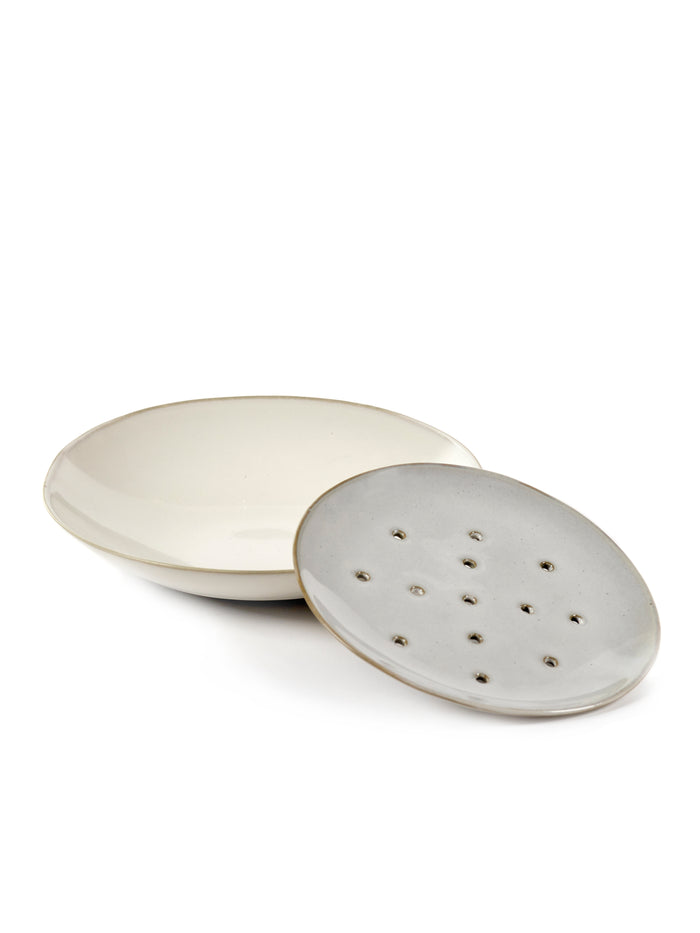 Ceramic Soap Dish with Colander by Serax – White