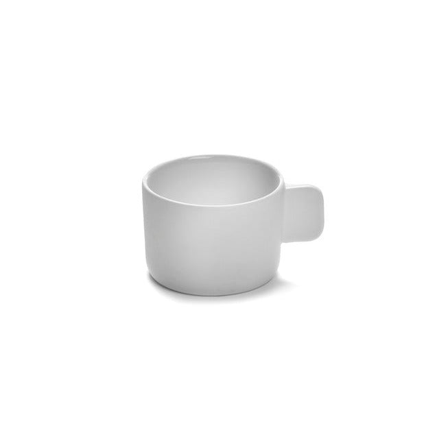 fine white porcelain espresso cup with full handle in serax quality style