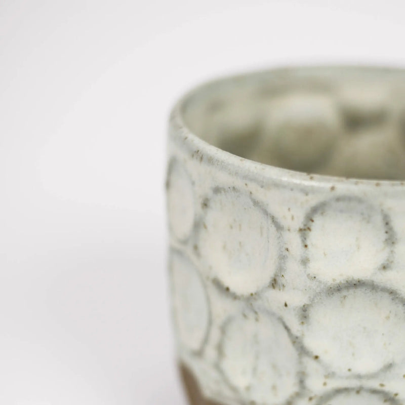 Maja Cup – Ceramic Mug with Unique Pattern and Reactive Glaze (Available in Beige, Mustard, White)