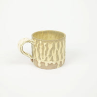 Maja Cup – Ceramic Mug with Unique Pattern and Reactive Glaze (Available in Beige, Mustard, White)