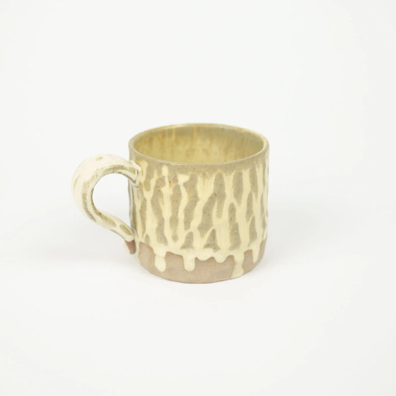 Maja Cup – Ceramic Mug with Unique Pattern and Reactive Glaze (Available in Beige, Mustard, White)