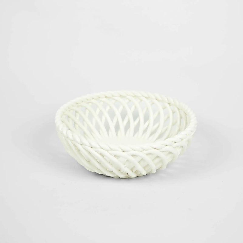 Ruth Porcelain Basket – Handmade Decorative Basket (Two Versions: Basket or on Stand)