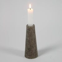 Light and Dark Travertine Candle Holders