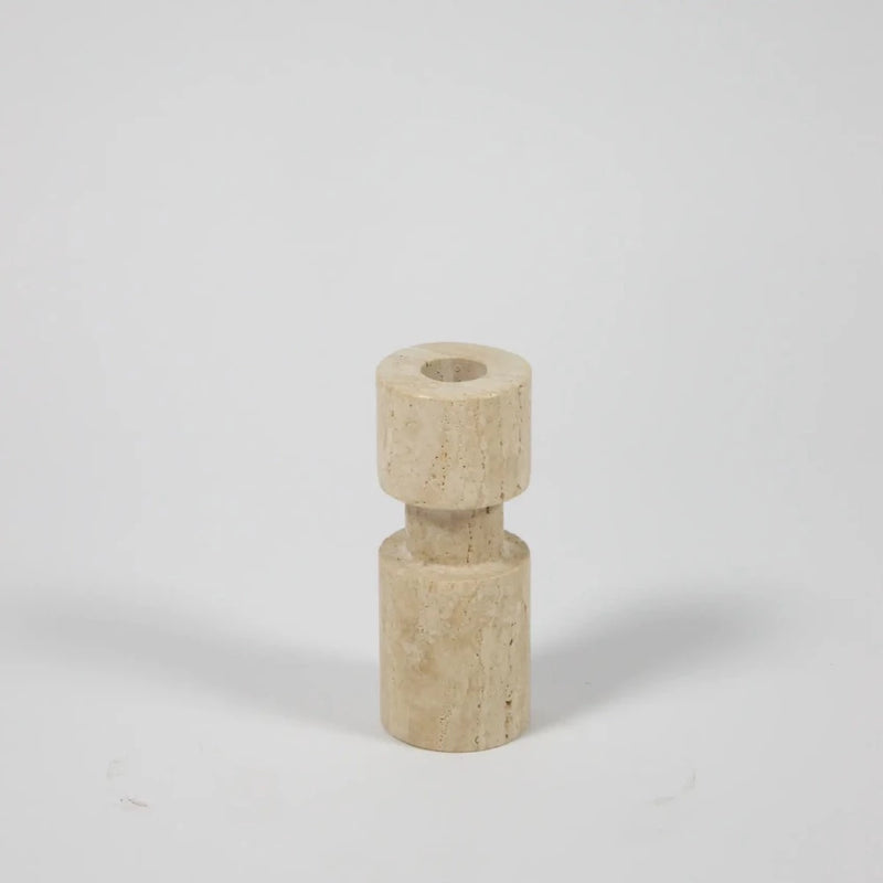 Light and Dark Travertine Candle Holders