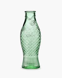 Carafe Bottle Fish & Fish by Serax in Green, Clear, and Blue