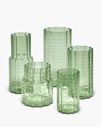 Vase 02 Green Transparent Waves