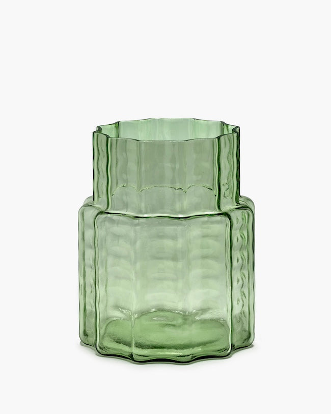 Vase 04 Green Transparent Waves