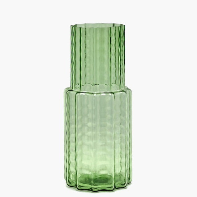 Vase 05 Green Transparent Waves
