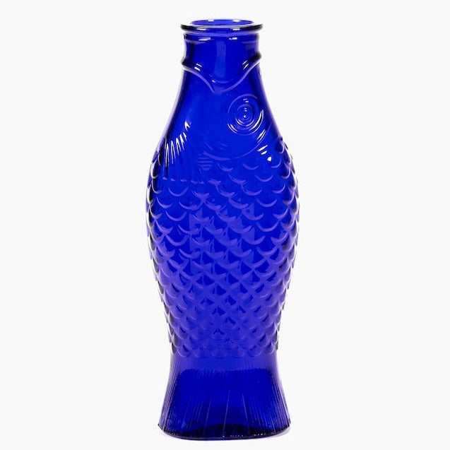 Bottle Cobalt Blue Fish & Fish