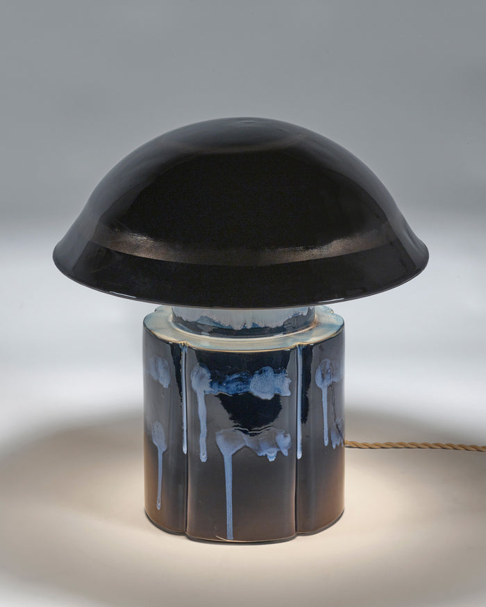 Table Lamp John in Dark Blue by Serax - Stoneware with Reactive Glaze