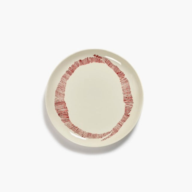 Starter Plate White Swirl / Red Stripes Feast