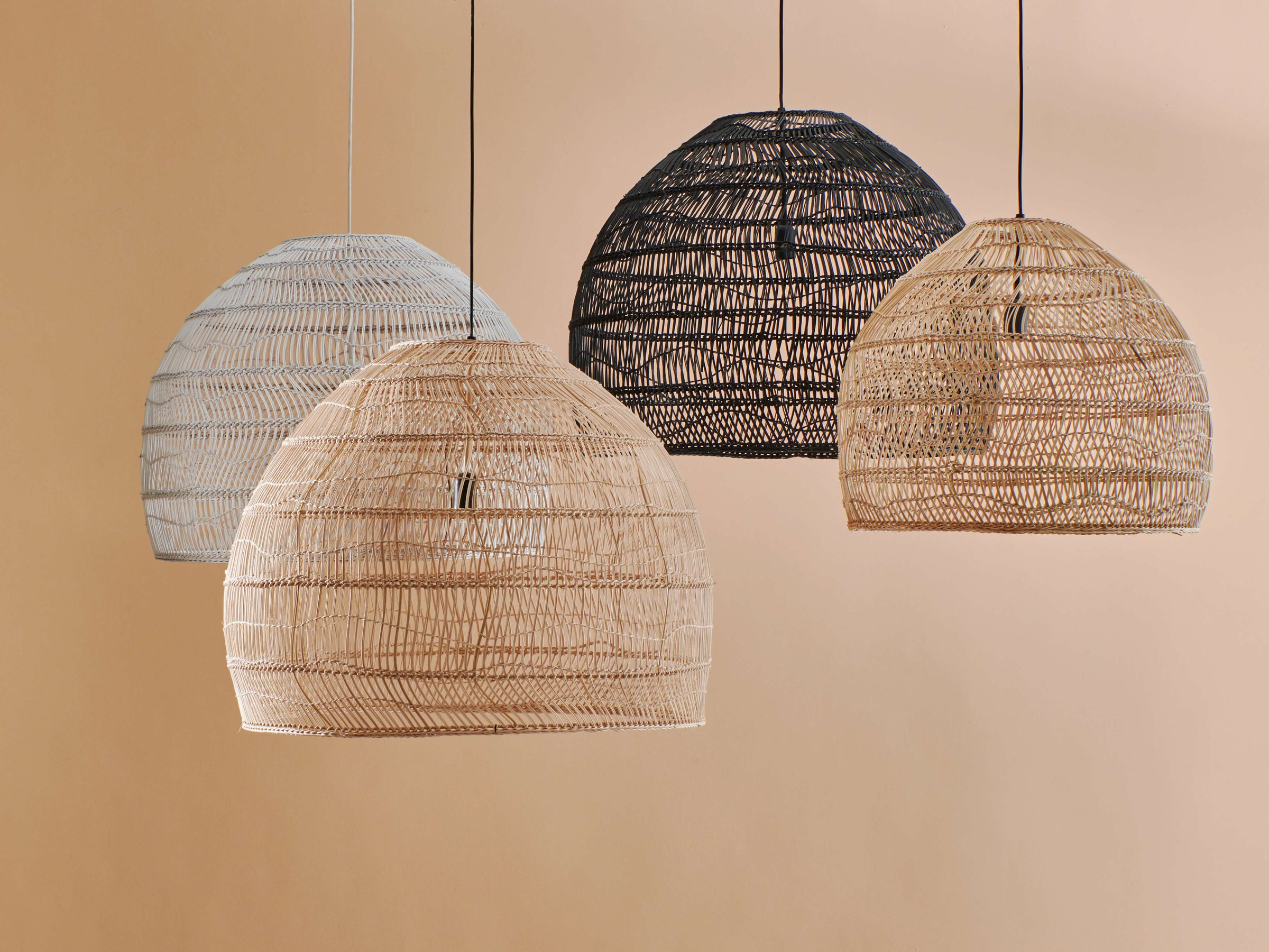 Wicker Pendant Lamp Ball Natural M by HKLIVING