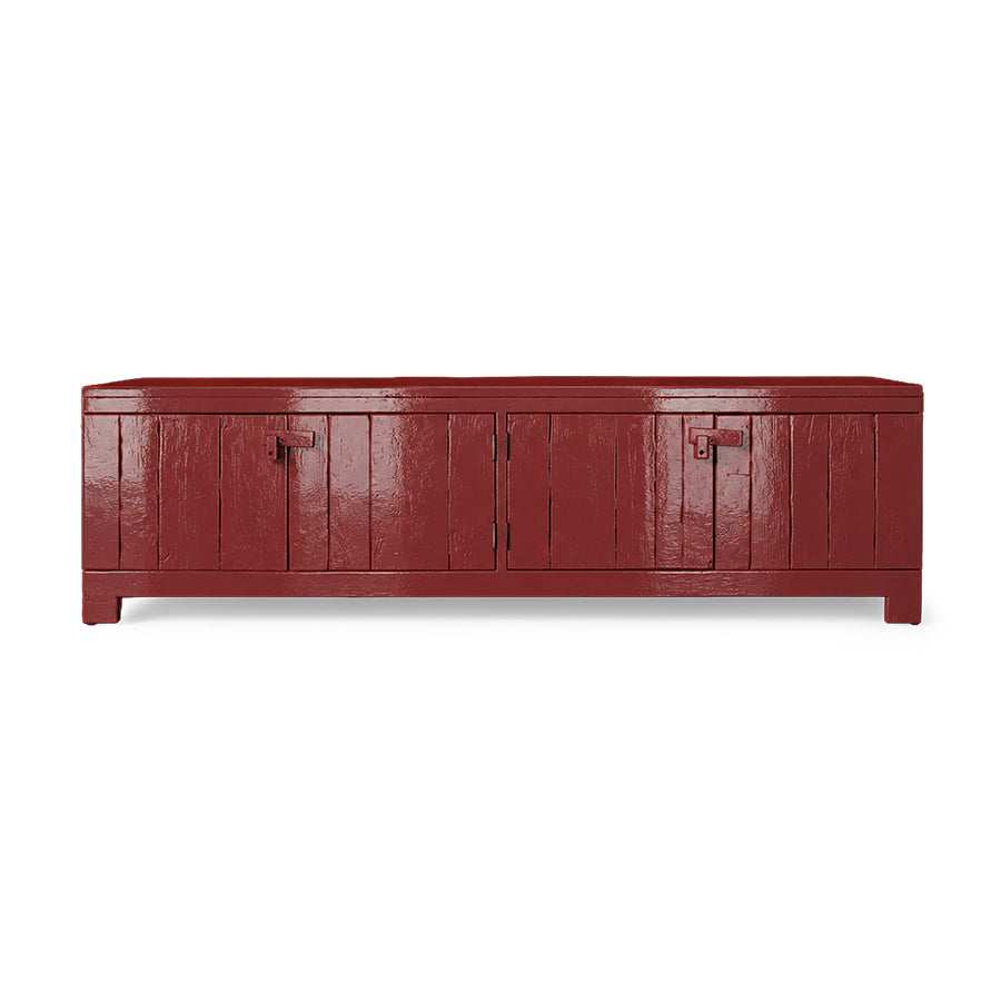 Raw Lowboard in Burgundy Gloss by HKLIVING – high-gloss pine wood sideboard