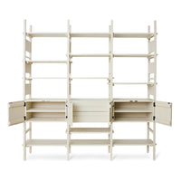 Raw Shelving Unit in Cream by HKLIVING, angled view