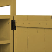 Raw Shelving Unit in Mustard by HKLIVING, detail view of drawers