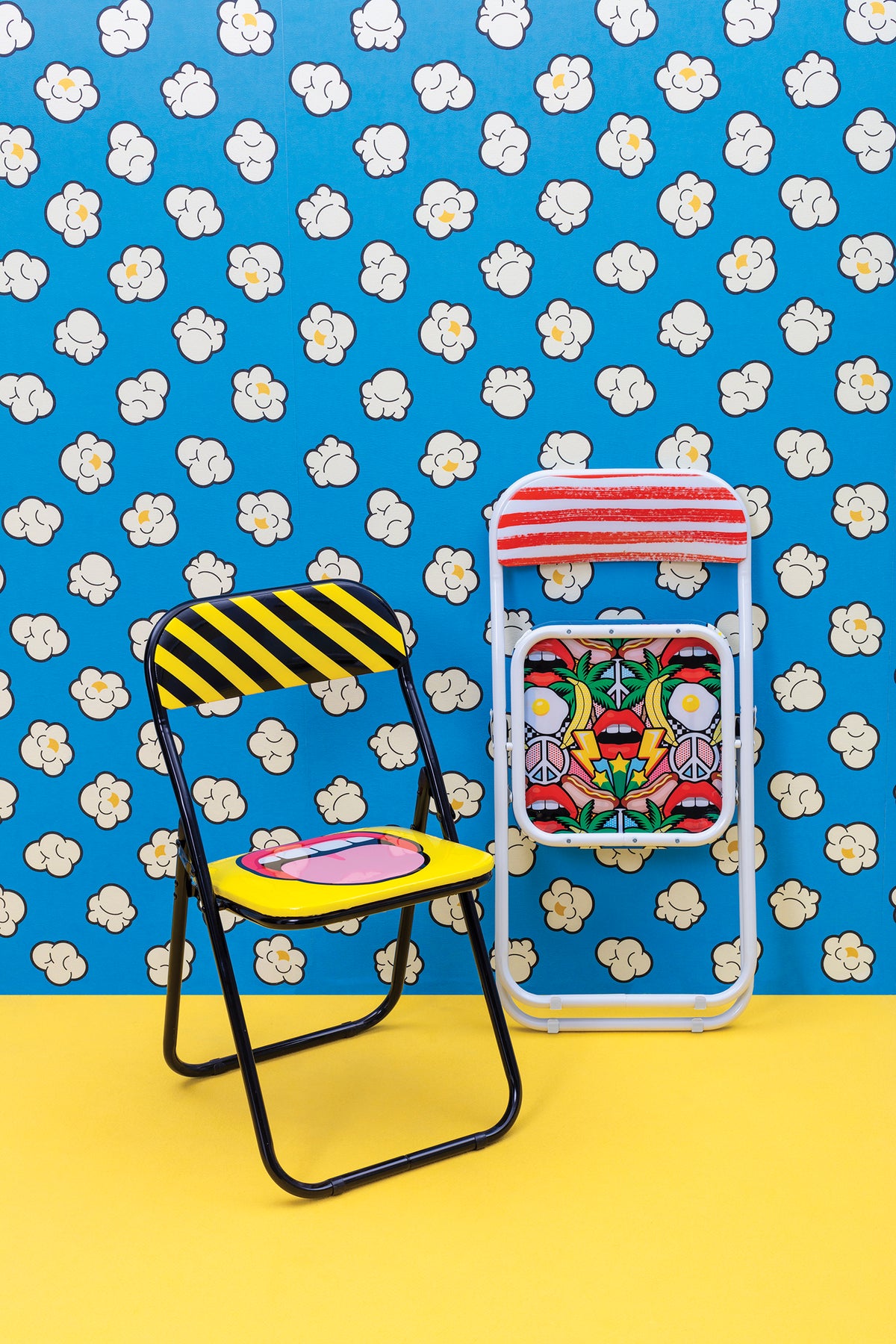 Seletti Folding Chair Collection by Studio Job – Peace, Pop Corn, Egg, Tongue, Flash, Mouth