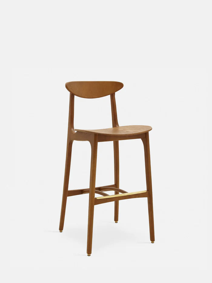 Bar Stool, 200-190, in Ash Wood, With or Without Backrest, Handmade by 366 Concept