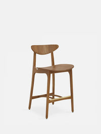 Bar Stool, 200-190, in Ash Wood, With or Without Backrest, Handmade by 366 Concept