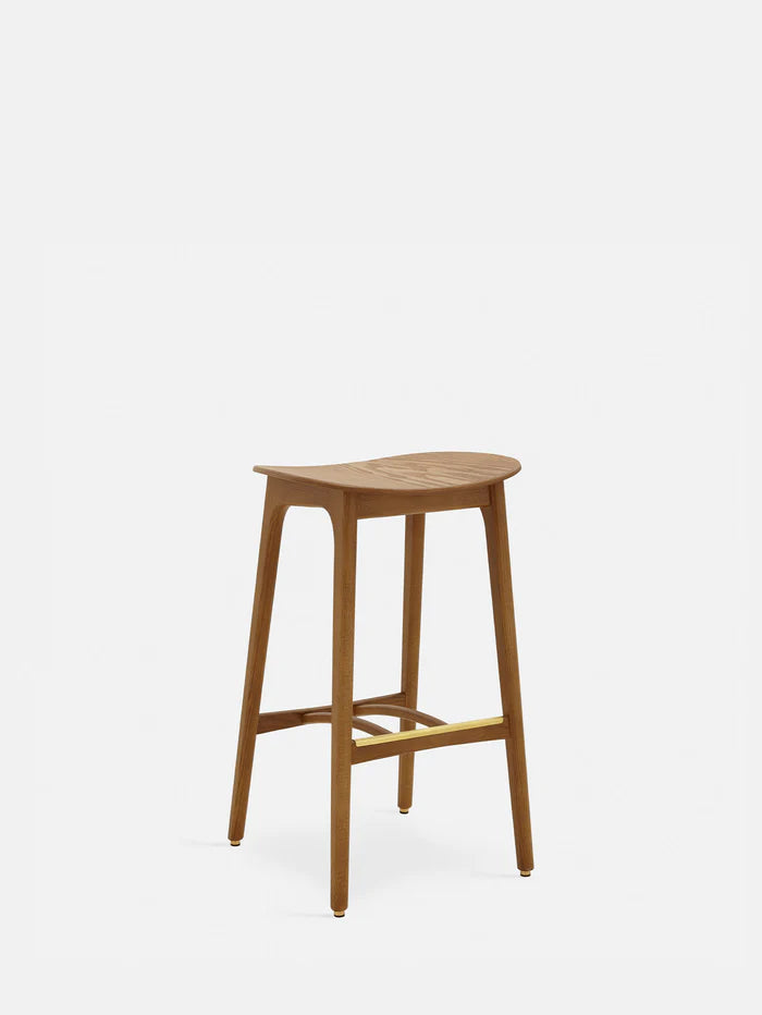 Bar Stool, 200-190, in Ash Wood, With or Without Backrest, Handmade by 366 Concept