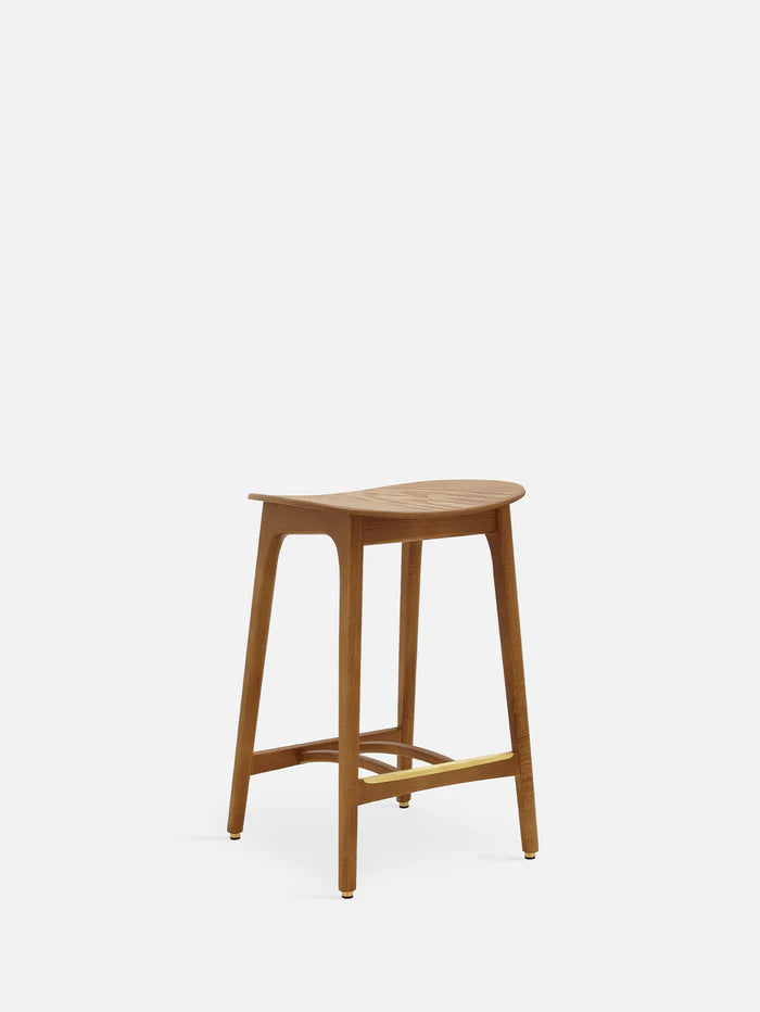 Bar Stool, 200-190, in Ash Wood, With or Without Backrest, Handmade by 366 Concept