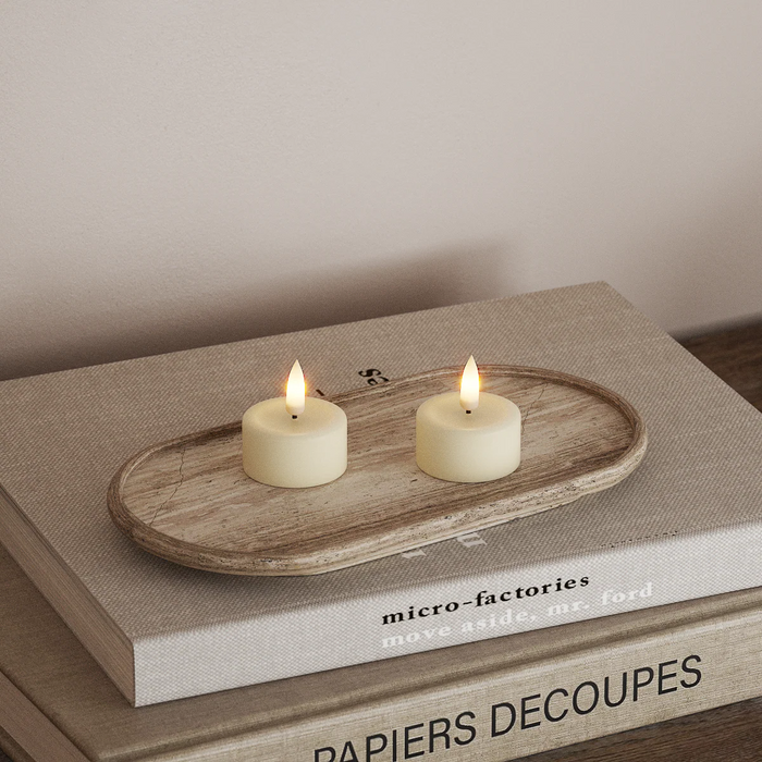 Cream LED Tealight Candles (Set of 2) – Soft, Warm Glow for Cosy Styling