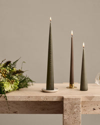 Festive Advent Calendar Cone Candle in Nordic Green by Ester & Erik - 37cm