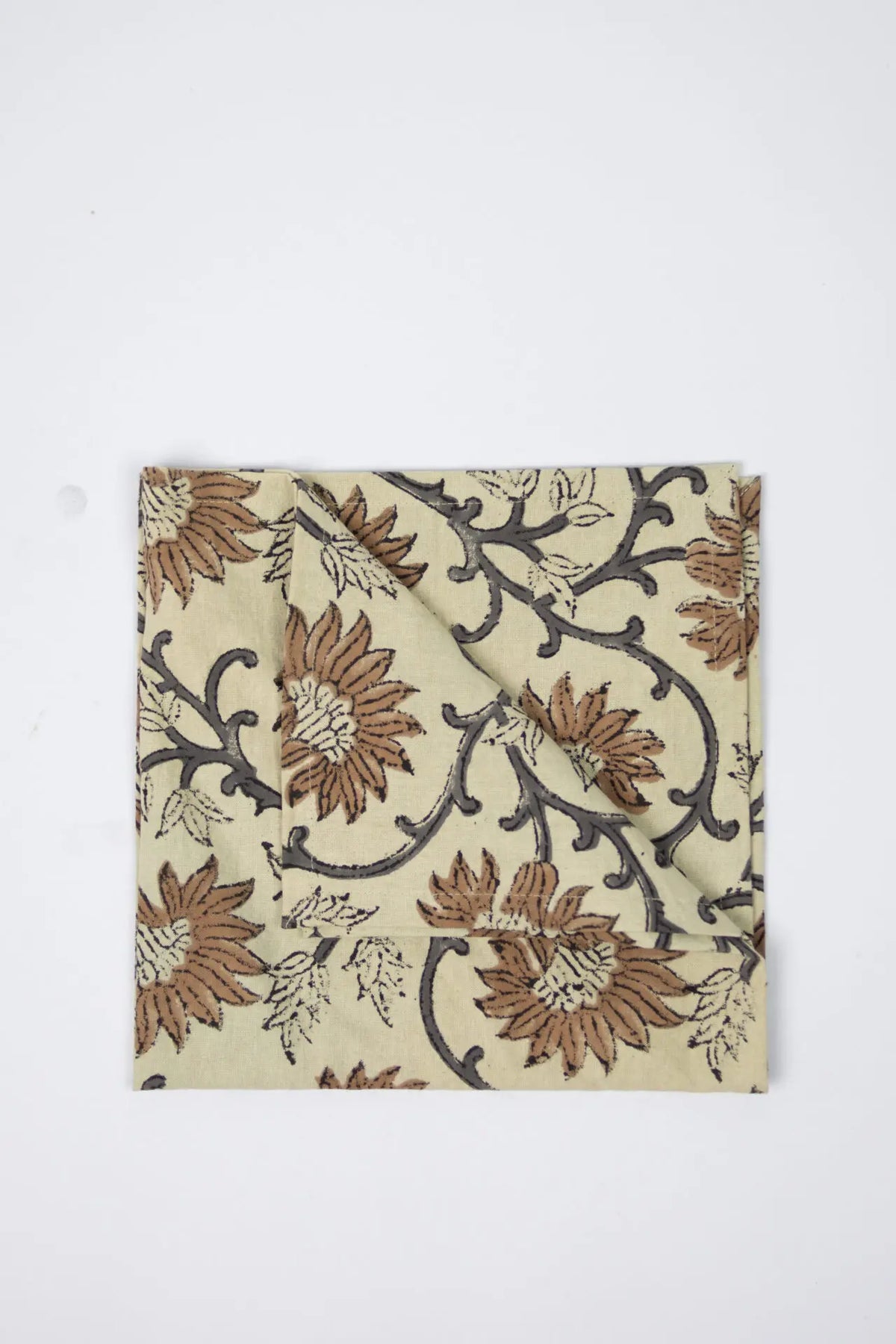 Emery Napkin by Olsson & Jensen – Floral Cream Handcrafted Block Printed Cotton (45x45 cm)