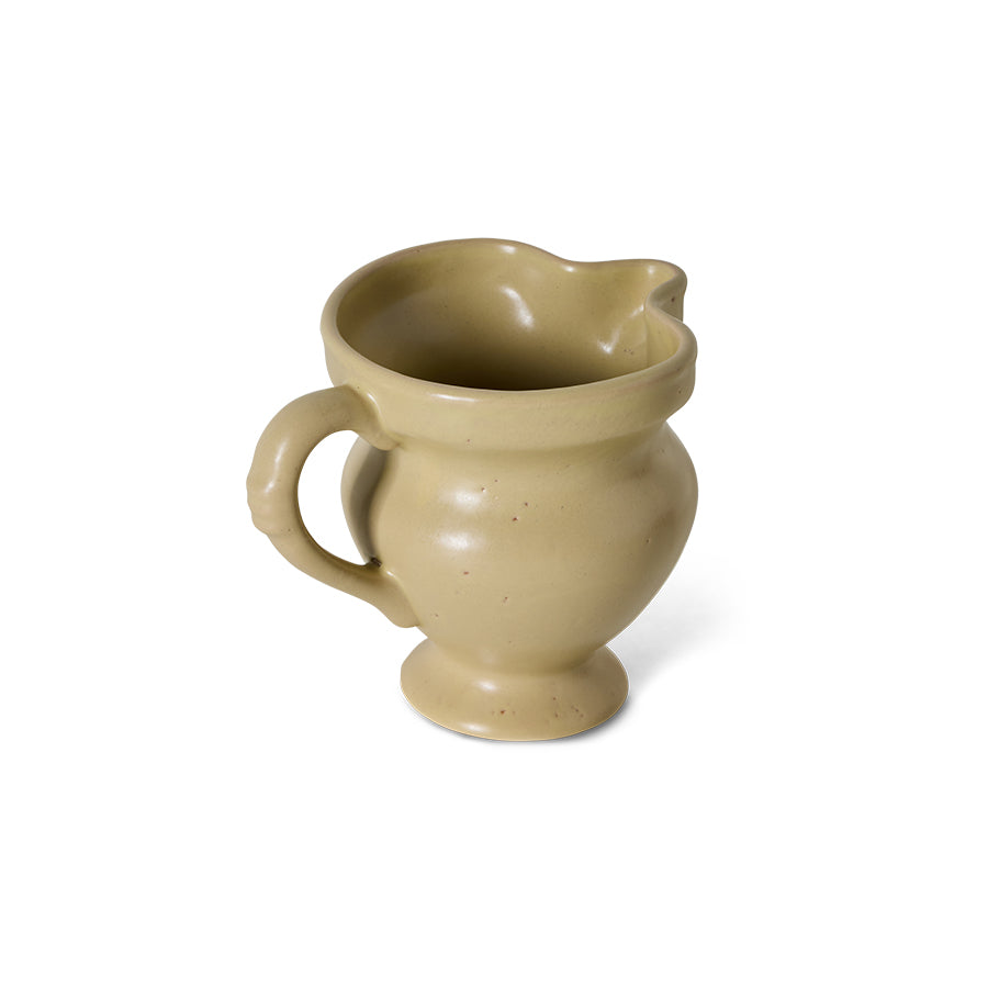 HKLIVING Farmhouse Ceramics small jug in cream, front view showing the fluted spout and matte stoneware glaze