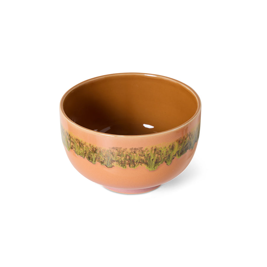 Lush noodle bowl by HKLIVING at an angle, showing the glossy amber interior