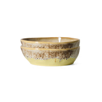 70s Ceramics Pasta Bowls in Custard by HKLIVING, set of 2 packshot