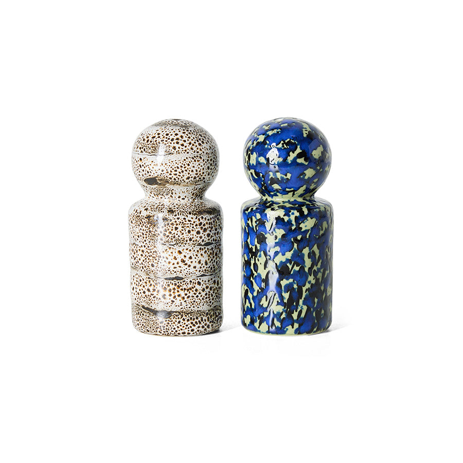 70s Ceramics Salt & Pepper Jar Set in Grain by HKLIVING, packshot