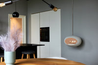 White dome hanging bioethanol fire for apartments without chimney