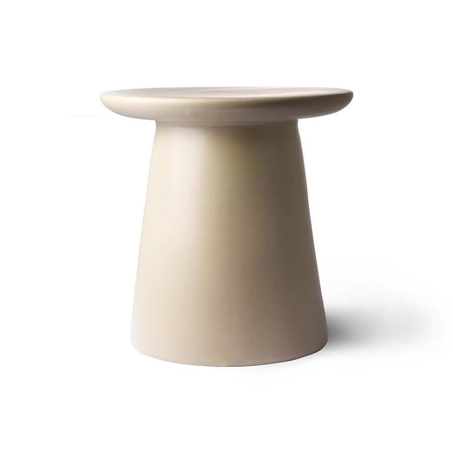 Side Table Earthenware Cream by hkliving with rounded sculptural design