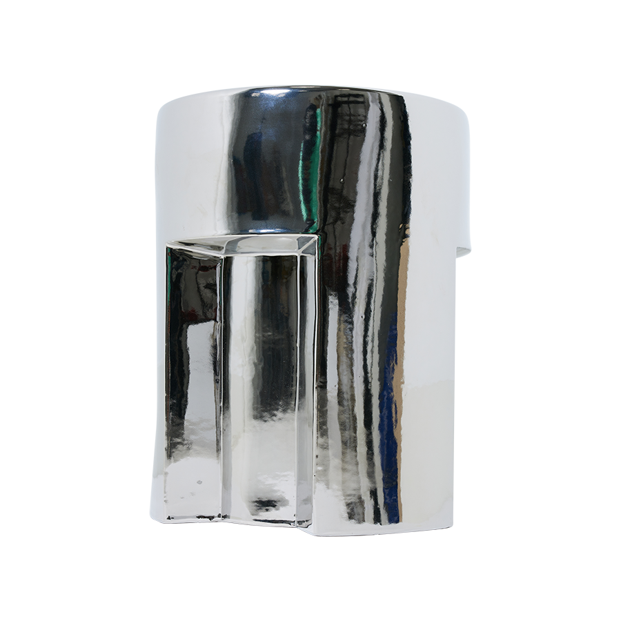Stoneware Side Table Chrome by HKLIVING
