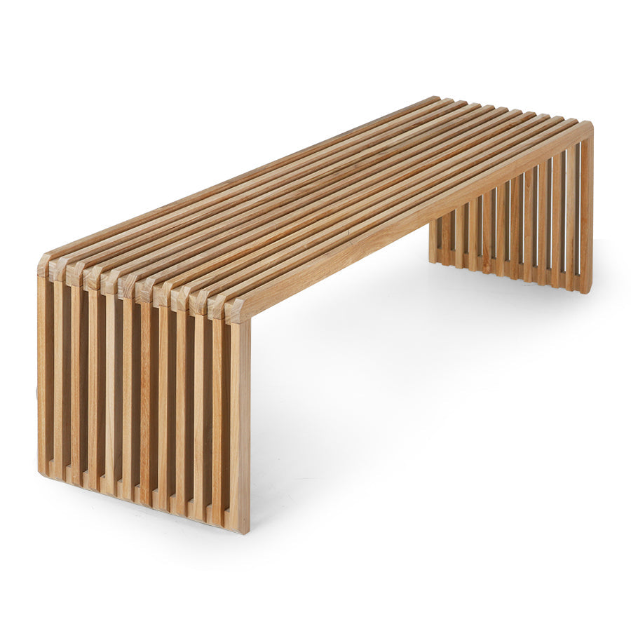 Versatile teak accent bench for entryways, hallways, or living rooms