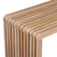 Designer teak bench for tranquil contemporary spaces